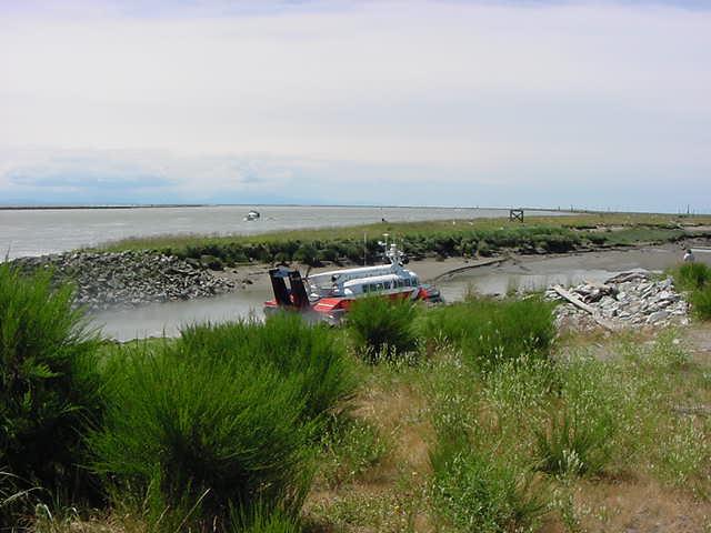 Hovercraft entering Scotch Pond